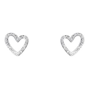 盛夏芬德拉郭宇欣同款爱心耳钉s999银磨砂心形耳环满天星网红耳饰