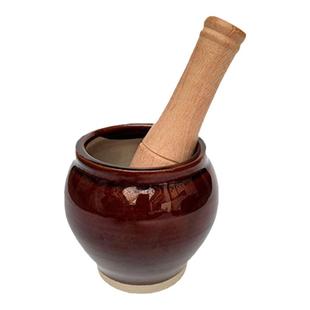 老式陶瓷蒜臼子家用压蒜器天然陶瓷剥蒜捣蒜器罐蒜泥蓉捣药研磨器