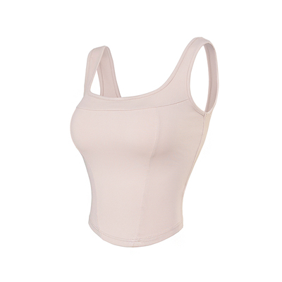 欧美方领修身背心修身性感