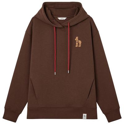 【秋季甄选】Hazzys哈吉斯宽松卫衣女雅丹风通勤时尚连帽休闲上衣