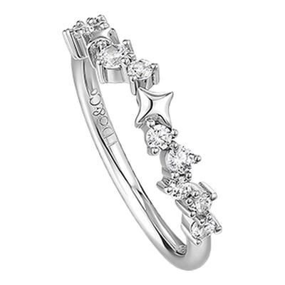 I Do&Co.锆石款戒指女单戒999纯银开口戒 小众设计超闪礼物送闺蜜