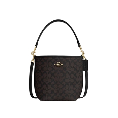COACH/蔻驰官方 奥莱款CITY女士老花单肩斜挎手提包水桶包CT800