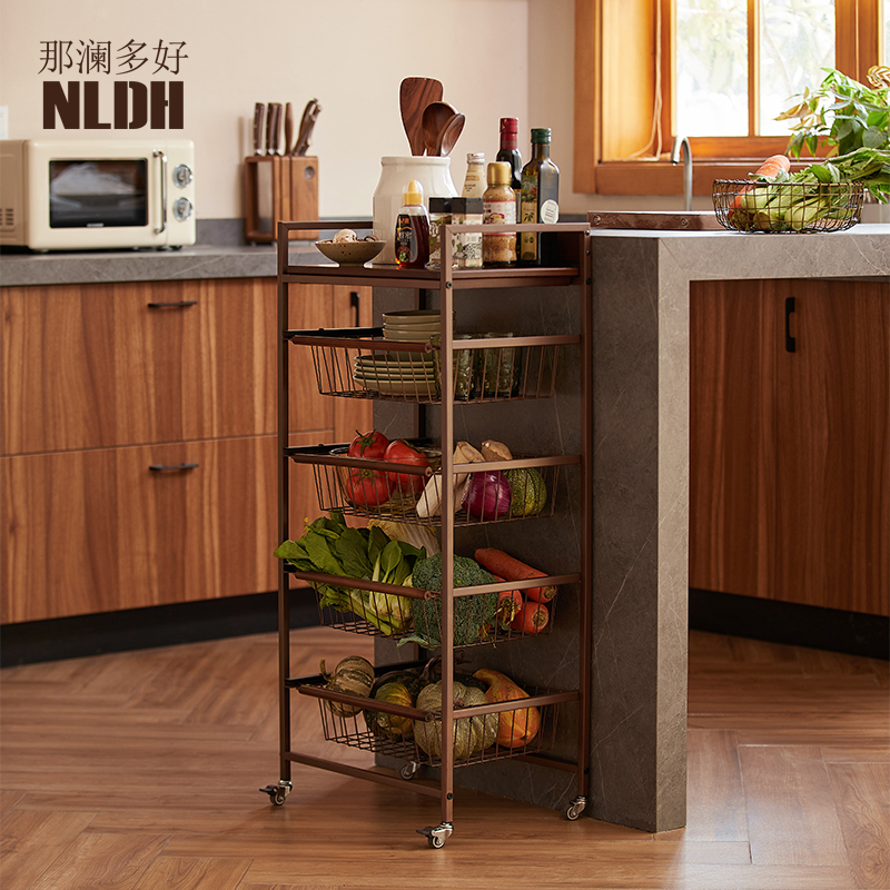 多功能多层可移动推车厨房用品调料品收纳置物架水果蔬菜储物架子