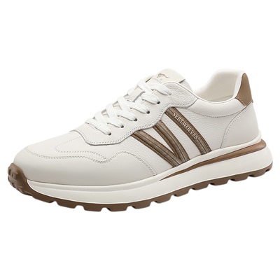 男士秋季休闲鞋头层牛皮运动鞋