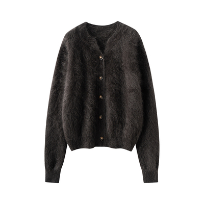 100%纯山羊绒开衫保暖女经典洋气