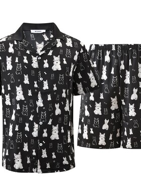 MYBODY印花夏季短袖女家居服套装