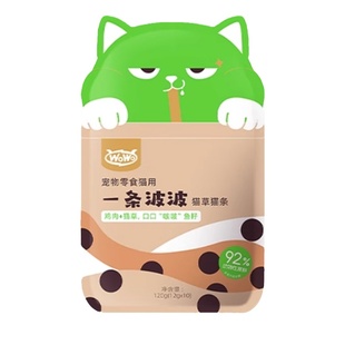 WoWo喔喔一条波波猫咪零食猫条软包鱼油猫草营养正品湿粮零食包