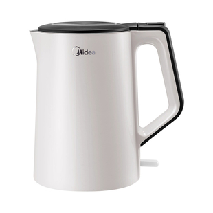 美的HJ1522电热水壶家用不锈钢烧水壶自动断电双层防烫开水壶1.5L