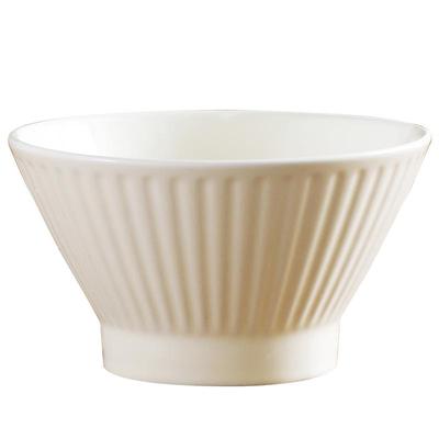 【19.8元6只】米饭小碗家用2024新款陶瓷斗笠碗5英寸高脚碗面碗