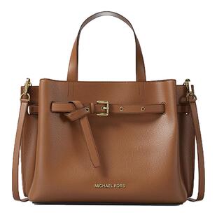 MICHAEL KORS EMILIA手提包真皮女包mk轻奢女士中号通勤斜挎包包