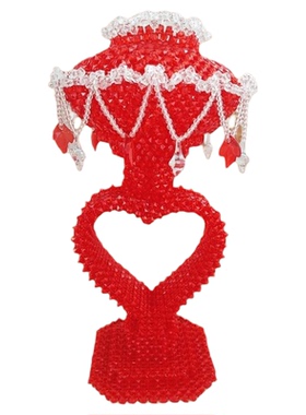 DIY编织手工串珠爱心台灯