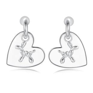 洞天TONETALE白巧气球狗耳坠爱心珐琅耳钉女耳环珍珠高级心形独特