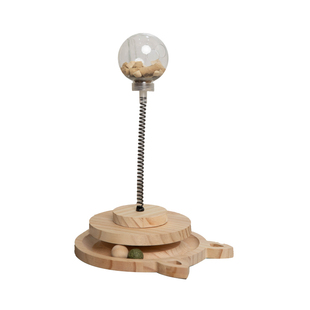 猫咪猫玩具自嗨解闷神器小猫转盘逗猫摇摆猫粮零食漏食球抓板爬架