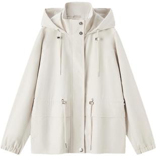 森马外套女收腰正肩开春女装休闲卡其色上衣春季潮流三防宽松夹克