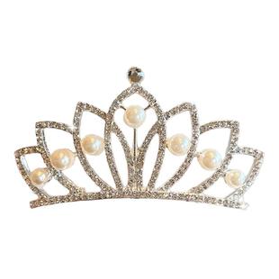 儿童高端皇冠头饰公主发夹女童王冠插梳小女孩生日发梳高级感发卡