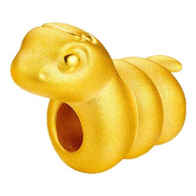 金至尊十二生肖马年黄金转运珠硬足金珠子路路通羊虎狗本命年手串