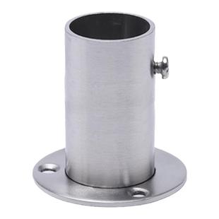 加长加高不锈钢法兰座衣柜挂衣杆配件高脚圆管座托侧装球型晾衣杆