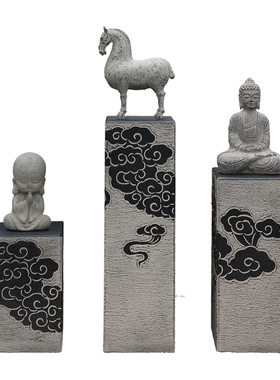 庭院花架石柱墩户外仿石墩子底座室外盆景祥云柱花园展示柱摆件