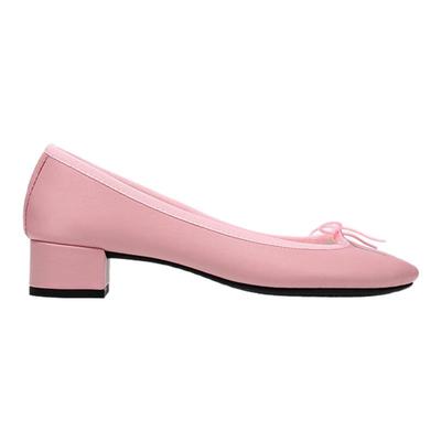 REPETTO丽派朵 CAMILLE胶底橡皮粉牛皮革芭蕾低跟鞋 2025秋季新款