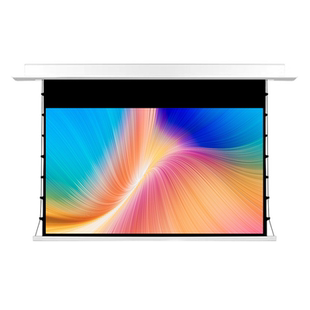 嵌入式天花投影幕布菲涅尔拉线4K家用抗光电动隐藏式悬浮光子自动升降屏幕暗藏内嵌式100寸120寸智能语音联动