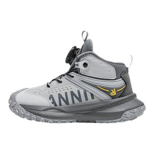 安奈儿男童运动鞋2026新款秋冬季加绒纽扣高帮儿童二棉鞋防水防滑