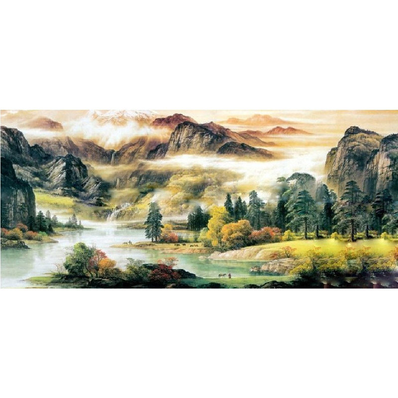 精准印花包邮客厅大画十字绣套件