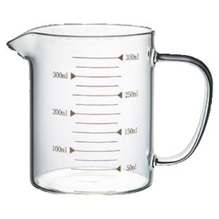 耐高温玻璃量杯带刻度喝水杯子大容量烧杯带盖带把500毫升1000ml