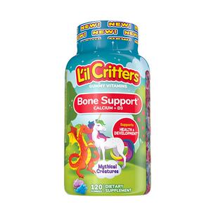 【自营】丽贵lilcritters儿童独角兽钙软糖120粒小马宝莉儿童钙D3