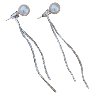 轻奢长流苏珠珠耳环女2025新款爆款小众设计感耳环高级感气质耳饰