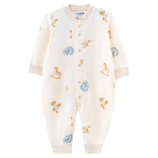 哥比兔新生儿纯棉连体衣春秋婴儿哈衣男女宝宝爬服连体衣蛤衣
