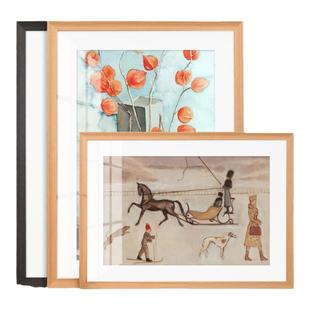 实木画框装裱卡纸订定制装饰水彩相框边架a3A4k8开任意大尺寸挂墙