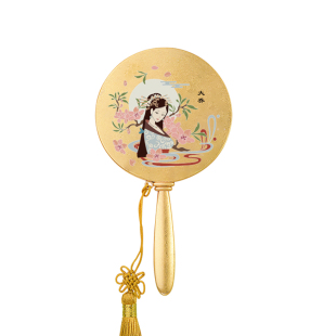 武侯祠博物馆手持化妆镜真金金箔文创镜子伴手礼母亲节送生日礼物