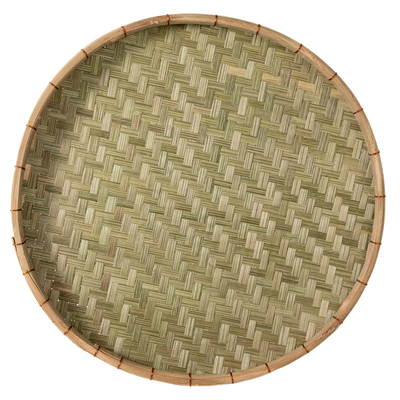 铜丝扎边竹簸箕晾晒竹匾