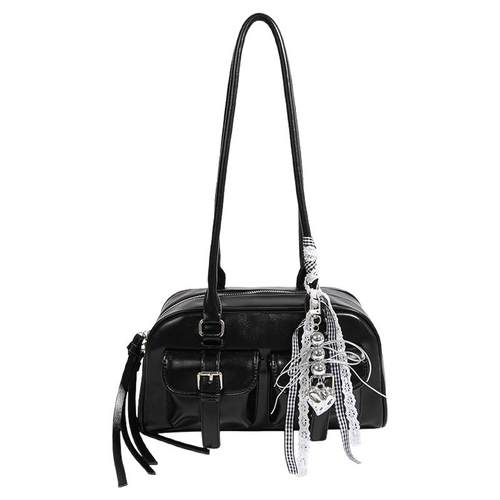 原创潮牌NBY百搭辣妹复古大容量波士顿包25新款小众设计腋下大包