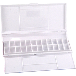 水彩调色盒便携24色保湿盘分装空格子盒子收纳空盒水粉画画颜料板