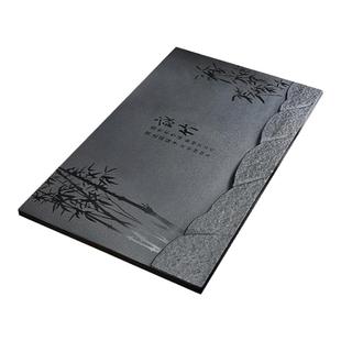 天然茶桌石板面茶台石板嵌入式乌金石茶盘定制桌面中间盖板空位