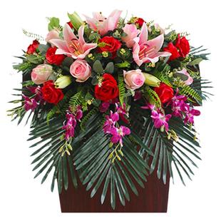 新款会议讲台花桌花签到装饰台仿真花假花酒店宴会演讲主席台花艺