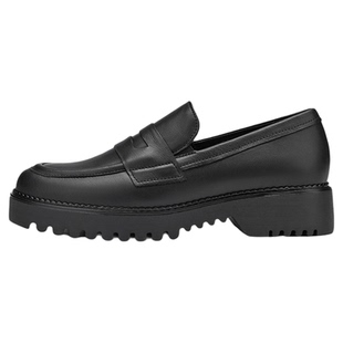 Gabor德国嘉步52453单鞋 中高跟经典时尚黑色光面皮乐福鞋