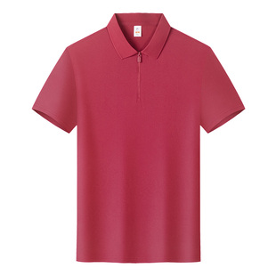 半拉链工作服冰丝运动凉感t恤短袖公司员工夏季工装制服定制logo