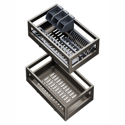 碗碟篮双层不锈钢液压阻尼内置篮