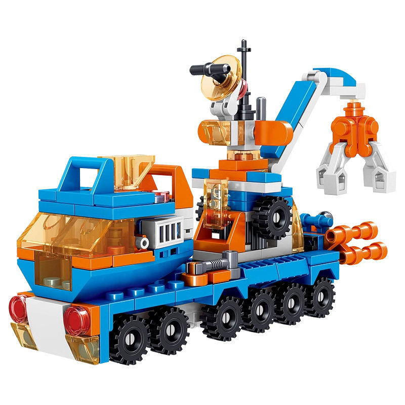 哲高积木极地工程车儿童益智拼装玩具男女孩生日礼物新款小颗粒