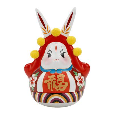 老北京陶瓷兔爷不倒翁玩具