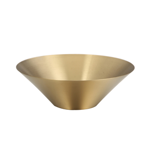 金色304不锈钢韩国磨砂锥形碗果蔬菜盘商用冷面碗餐厅甜品沙拉碗