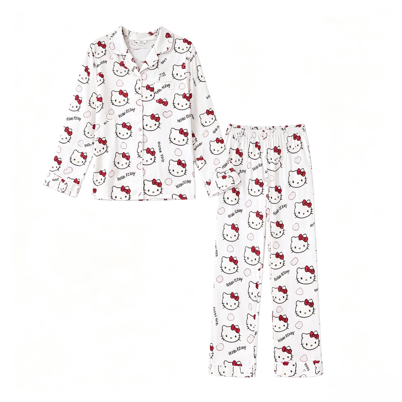 真丝HelloKitty凉感胸垫睡衣套装