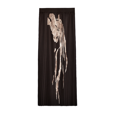 因由 复古高奢弹力压褶春夏季新时尚宽松紧腰优雅中长款半身裙女