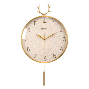 轻奢贝壳现代客厅家用时钟表2025新款挂钟高端高级感简约大气挂表