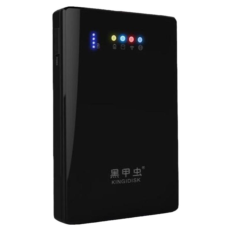 黑甲虫 W1100 W1系列1TB智能无线移动硬盘wifi网络存储 钢琴黑