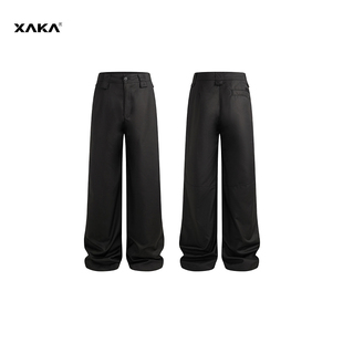 XAKA美式复古cleanfit直筒宽松休闲西裤男百搭高级感垂感长裤子女