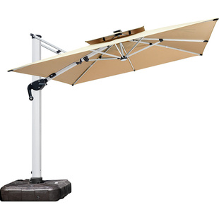 莫家户外灯伞庭院花园伞别墅露台阳台室外防水防晒遮阳伞灯条伞