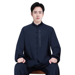 高端太极服冬装男款加绒加厚八段锦练功服冬季新款太极拳练功服女